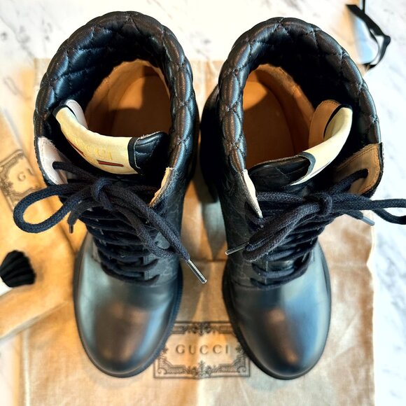 Gucci Women's GG Ankle Boot - Black Supreme Canvas - Size: 39 = 9 US - Picture 4 of 13